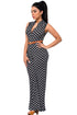 Sexy Lattice Print Belted Wide Leg Jumpsuit